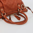 GUCCI GG Canvas Guccissima Hand Bag Leather 2way Orange Gold 247902 Auth ka4975A-7