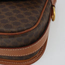 CELINE Macadam Canvas Shoulder Bag PVC Leather Brown Gold Auth ka4976-10
