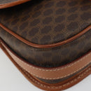 CELINE Macadam Canvas Shoulder Bag PVC Leather Brown Gold Auth ka4976-11