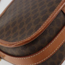 CELINE Macadam Canvas Shoulder Bag PVC Leather Brown Gold Auth ka4976-13