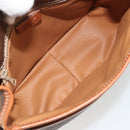 CELINE Macadam Canvas Shoulder Bag PVC Leather Brown Gold Auth ka4976-17