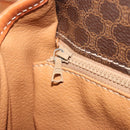 CELINE Macadam Canvas Shoulder Bag PVC Leather Brown Gold Auth ka4976-20
