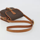 CELINE Macadam Canvas Shoulder Bag PVC Leather Brown Gold Auth ka4976-7