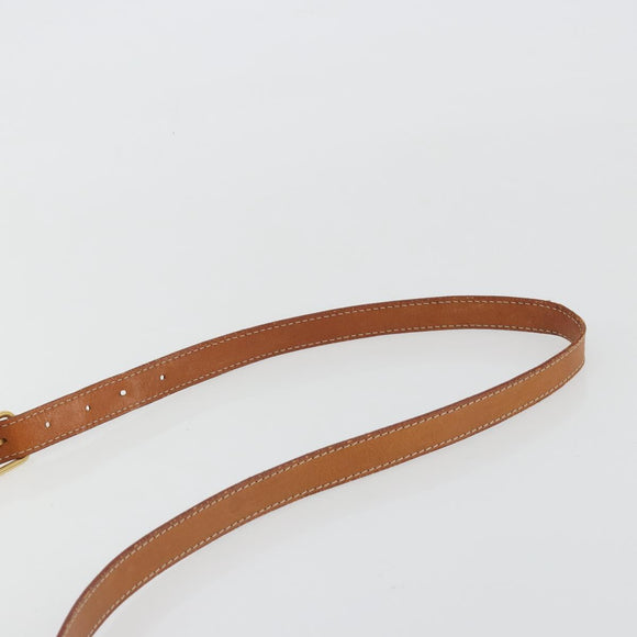 CELINE Macadam Canvas Shoulder Bag PVC Leather Brown Gold Auth ka4976