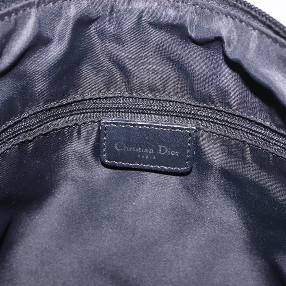 Christian Dior Trotter Canvas Shoulder Bag Navy Silver Auth ka4978