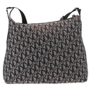 Christian Dior Trotter Canvas Shoulder Bag Navy Silver Auth ka4978-2