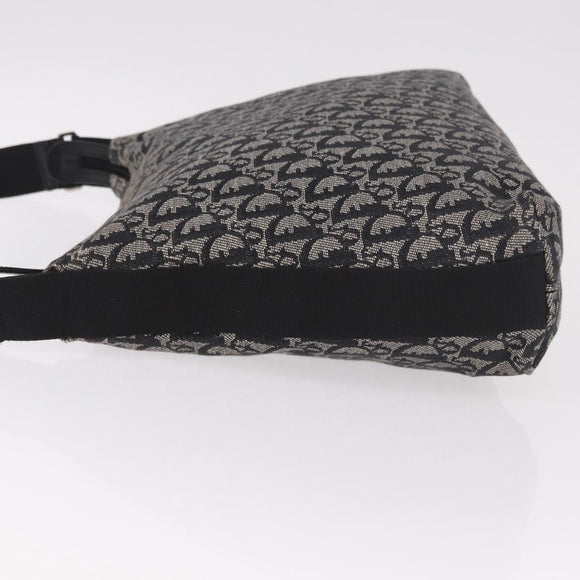 Christian Dior Trotter Canvas Shoulder Bag Navy Silver Auth ka4978