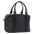 Salvatore Ferragamo Hand Bag Leather Black Silver Auth ka4979-1