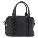 Salvatore Ferragamo Hand Bag Leather Black Silver Auth ka4979-2