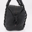Salvatore Ferragamo Hand Bag Leather Black Silver Auth ka4979-4
