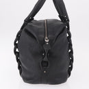 Salvatore Ferragamo Hand Bag Leather Black Silver Auth ka4979-5