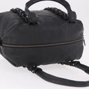Salvatore Ferragamo Hand Bag Leather Black Silver Auth ka4979-6