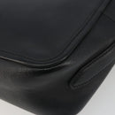 FENDI Shoulder Bag Leather Navy Gold Auth ka4981-15
