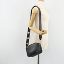 FENDI Shoulder Bag Leather Navy Gold Auth ka4981-24