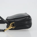 FENDI Shoulder Bag Leather Navy Gold Auth ka4981-4
