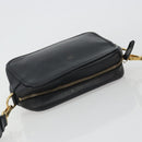 FENDI Shoulder Bag Leather Navy Gold Auth ka4981-6