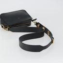 FENDI Shoulder Bag Leather Navy Gold Auth ka4981-7