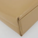 Salvatore Ferragamo Gancini Shoulder Bag Leather Beige Gold Auth ka4982-14