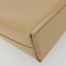 Salvatore Ferragamo Gancini Shoulder Bag Leather Beige Gold Auth ka4982-16