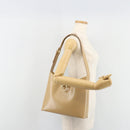 Salvatore Ferragamo Gancini Shoulder Bag Leather Beige Gold Auth ka4982-25