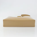 Salvatore Ferragamo Gancini Shoulder Bag Leather Beige Gold Auth ka4982-5