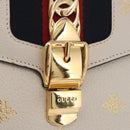 GUCCI Silvi Sherry Line Shoulder Bag Leather Ivory Gold 524405 Auth ka4983M-15
