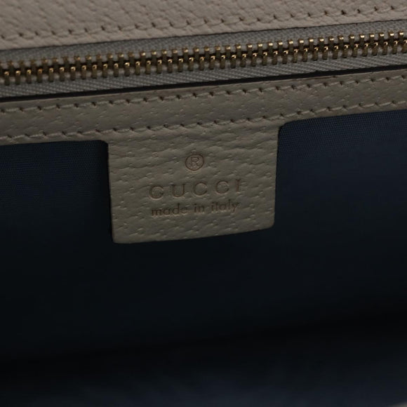GUCCI Silvi Sherry Line Shoulder Bag Leather Ivory Gold 524405 Auth ka4983M