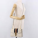 GUCCI Silvi Sherry Line Shoulder Bag Leather Ivory Gold 524405 Auth ka4983M-27
