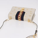 GUCCI Silvi Sherry Line Shoulder Bag Leather Ivory Gold 524405 Auth ka4983M-6