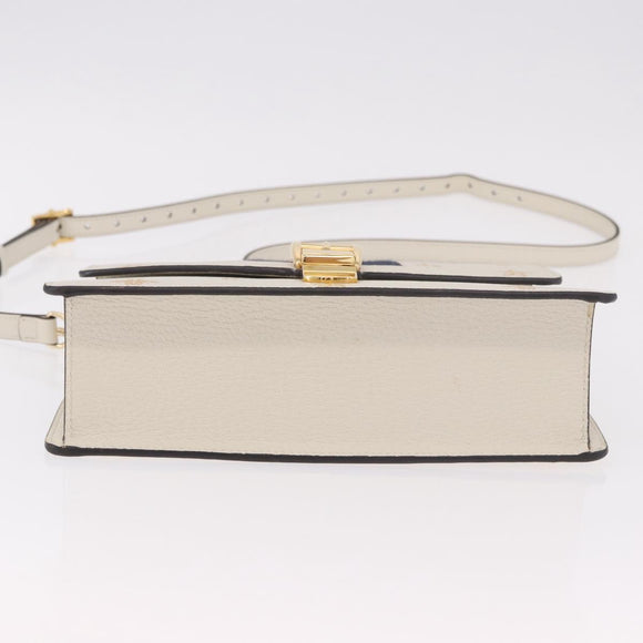 GUCCI Silvi Sherry Line Shoulder Bag Leather Ivory Gold 524405 Auth ka4983M