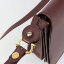 CARTIER Must Line Shoulder Bag Leather Bordeaux Gold Auth ka4985-9