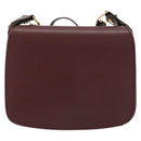 CARTIER Must Line Shoulder Bag Leather Bordeaux Gold Auth ka4985-13