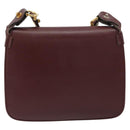 CARTIER Must Line Shoulder Bag Leather Bordeaux Gold Auth ka4985-2