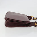 CARTIER Must Line Shoulder Bag Leather Bordeaux Gold Auth ka4985-3