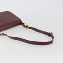 CARTIER Must Line Shoulder Bag Leather Bordeaux Gold Auth ka4985-7