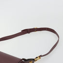 CARTIER Must Line Shoulder Bag Leather Bordeaux Gold Auth ka4985-14