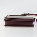CARTIER Must Line Shoulder Bag Leather Bordeaux Gold Auth ka4985-5