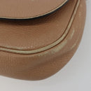 GUCCI Chain Shoulder Bag Leather Beige Gold 536224 Auth ka4986-10