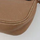 GUCCI Chain Shoulder Bag Leather Beige Gold 536224 Auth ka4986-12