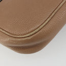 GUCCI Chain Shoulder Bag Leather Beige Gold 536224 Auth ka4986-13