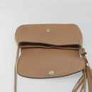 GUCCI Chain Shoulder Bag Leather Beige Gold 536224 Auth ka4986-15