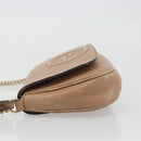GUCCI Chain Shoulder Bag Leather Beige Gold 536224 Auth ka4986-5