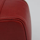 CHANEL COCO Mark Vanity Hand Bag Caviar Skin Red Gold CC Auth ka4988-12