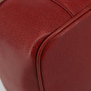 CHANEL COCO Mark Vanity Hand Bag Caviar Skin Red Gold CC Auth ka4988-13