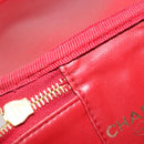CHANEL COCO Mark Vanity Hand Bag Caviar Skin Red Gold CC Auth ka4988-16