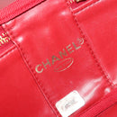 CHANEL COCO Mark Vanity Hand Bag Caviar Skin Red Gold CC Auth ka4988-17