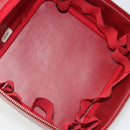 CHANEL COCO Mark Vanity Hand Bag Caviar Skin Red Gold CC Auth ka4988-18