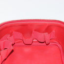 CHANEL COCO Mark Vanity Hand Bag Caviar Skin Red Gold CC Auth ka4988-20