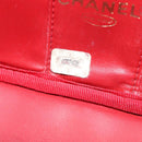 CHANEL COCO Mark Vanity Hand Bag Caviar Skin Red Gold CC Auth ka4988-21