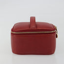 CHANEL COCO Mark Vanity Hand Bag Caviar Skin Red Gold CC Auth ka4988-5